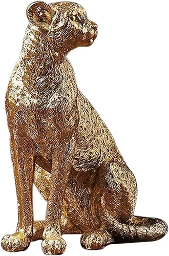 Figura moderna de poliresina de guepardo para decoración del hogar, estatuas de leopardo clásicas antiguas y realistas, decoración de escritorio