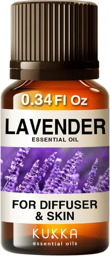 Kukka - Aceite esencial de lavanda para difusor, piel y cabello, aceite de lavanda 100% puro para relajación, nutrición y aroma para hacer jabón,