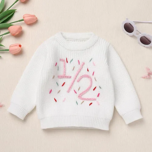 Miniatura 28 de Suéter de primer cumpleaños para bebés y niñas de un año de edad, sesión de fotos, otoño e invierno