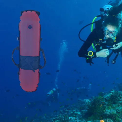 Miniatura 3 de Tbest Bandera flotante de buceo para esnórquel, flotador inflable, bola de boya inflable, bandera de buceo y bandera para buceo inflable