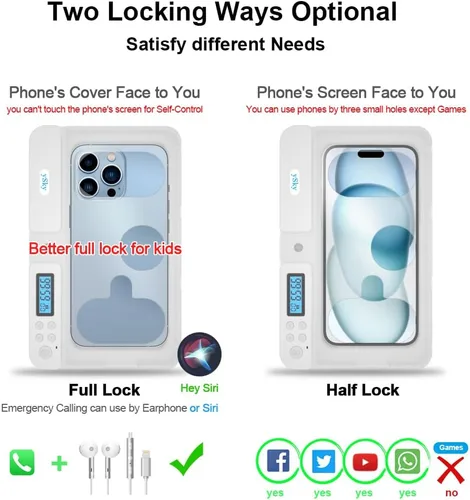 Miniatura 2 de ySky - Caja de bloqueo de teléfono con temporizador, dispositivo bloqueador de acceso para teléfonos celulares, limita el acceso al teléfono