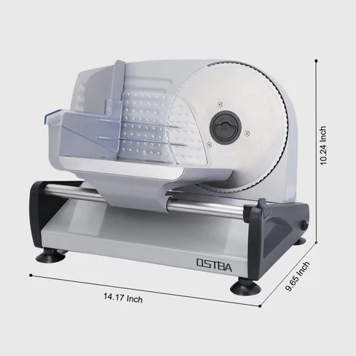 Miniatura 8 de OSTBA Rebanadora de Carne Eléctrica Rebanadora de Delicatessen con Protección de Bloqueo Infantil, Cuchilla de Acero Inoxidable Extraíble de 7.5