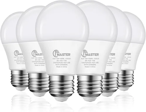 Miniatura 13 de Foco LED A19, bombillas LED equivalentes a 100 W, 15 W, 3000 K, luz blanca cálida, 1500 lúmenes, foco LED no regulable, base estándar E26 para 3000K