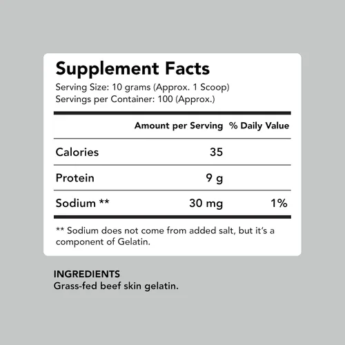 Miniatura 2 de Beef Gelatin, Gelatina en polvo de vacuno alimentado a pasto (XL 2.2 libras) sin sabor Suplemento proteico anti-edad 18 Aminoácidos para tener