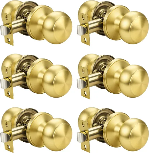 Miniatura 17 de Manija de puerta de acero macizo con diseño de bola antigua, para puerta de trastero, dormitorio, baño 609 Negro