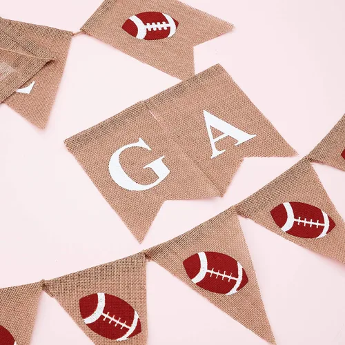 Miniatura 3 de 2 pancartas de arpillera de fútbol de 11.5 pies para colgar fiestas de fútbol, banderines para fiestas temáticas de cumpleaños, cuencos