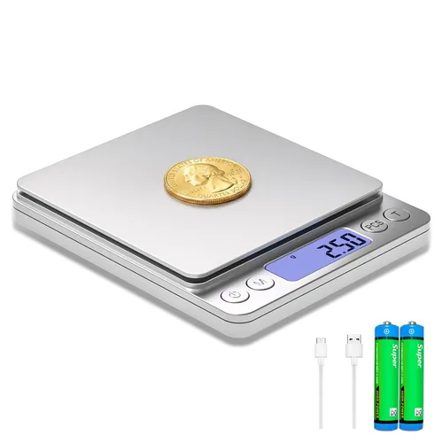 Miniatura 9 de SKEAP Báscula de monedas para pesar monedas, escala de gramo de alta precisión de 2.2 lbs/0.00 oz para coleccionistas de monedas, oro y joyas