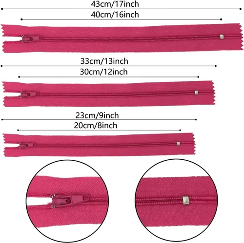Miniatura 7 de Cremalleras, DOITEM 72 piezas de cremalleras para coser de 8 pulgadas, 12 pulgadas, 16 pulgadas, multicolor, cremallera de bobina de nailon para 20