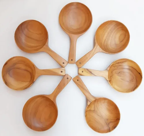 Miniatura 8 de Boki - Plato de mano coreano, plato de cuchara de madera con asa, estilo coreano, vajilla de madera de teca, mesa de comedor, encimera, decoración