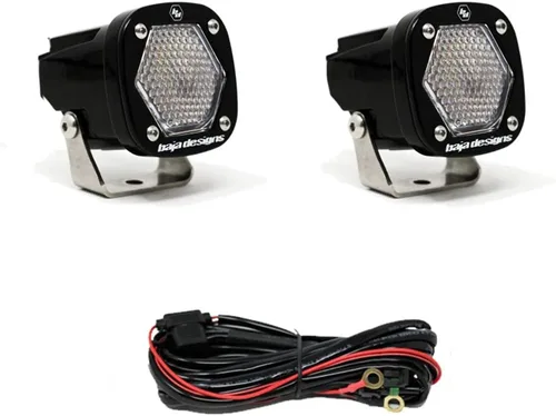Miniatura 4 de Baja Designs Cápsulas de luz auxiliar LED S1 - Ajuste universal con arnés de cableado, 2 LED (esquina ancha; ámbar)