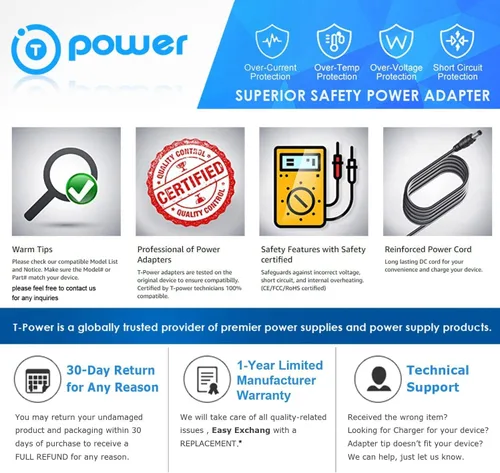 Miniatura 4 de T POWER Cargador de batería de 42 V para Ecotric Starfish Dolphin Peacedove 20 "Razor MX500 MX650 Mongoose M750 X-Treme X-600 Schwinn S600 Electric