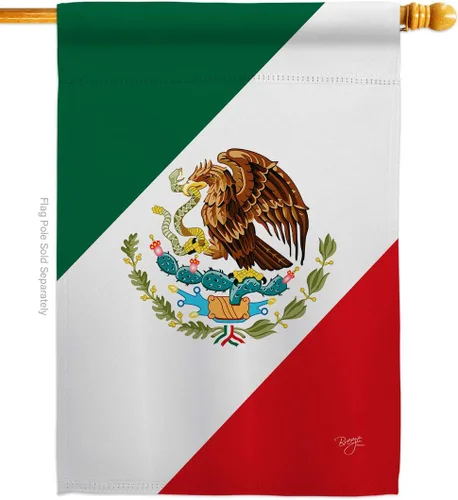 Miniatura 13 de Breeze Decor HG108019 Banderas de México de la Nacionalidad Mundial Impresiones Decoración Casa Vertical 28" X 40" Jardín 13" 18.5" Doble Cara