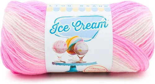 Miniatura 33 de Lion Brand Yarn, Hilo para Bebé Ice Cream para tejer, ganchillo y manualidades, Baseball Nut, 1 paquete, fibra acrílica colorida de peso DK