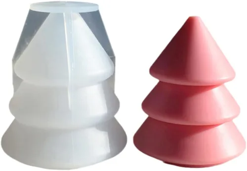 Molde de silicona para árboles de Navidad, molde de silicona cónico geométrico para jabón, cera de soja, resina epoxi, manualidades, fiestas, cenas,