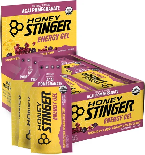 Miniatura 21 de Honey Stinger Gold Energy Gel, sin gluten y sin cafeína, para ejercicio, correr y rendimiento, nutrición deportiva para el hogar y el gimnasio, pre
