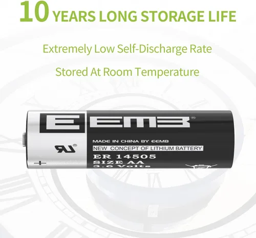 Miniatura 7 de EEMB 10Pack ER14505 3.6V AA Lithium Battery 2700mAh Li-SOCL₂ Non-Rechargeable Batteries SB-AA11 LS14500 TL-5903 SL-360 14500 ER14500 for Door Gate