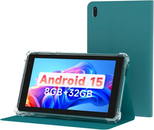 Miniatura 8 de PEICHENG Tableta con Estuche Protector, 7" IPS 1024 * 600 Android 15.0 Tab PC RAM 8GB (3+5 Expand) + ROM 32GB Bluetooth 5.0 WiFi 6 2.4G+5G 2MP+5MP