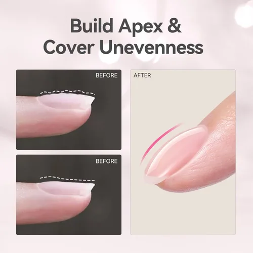 Miniatura 3 de BORN PRETTY Gel constructor para uñas, gel fortalecedor de gel de extensión 8 en 1, gel de construcción dura, gel base de gel rosa, gel constructor
