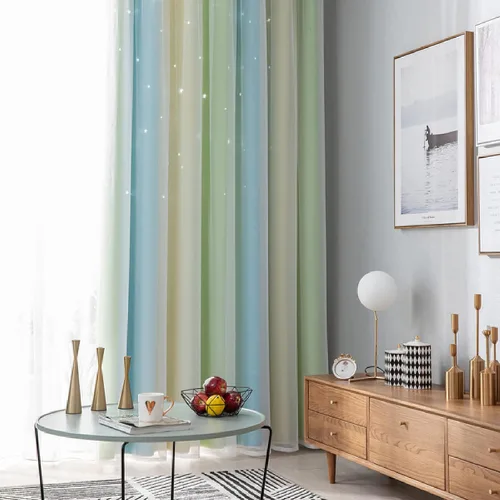 Miniatura 3 de Cortinas de tela con estrellas brillantes para niños, cortinas de princesa para sala de estar, cortinas opacas para ventana, cortina opaca