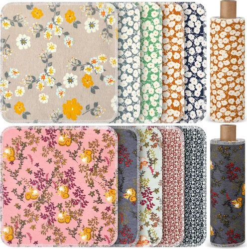 Miniatura 21 de Redbaker 50 piezas de toallas de papel reutilizables, paños de algodón reutilizables sin papel, toallas de papel absorbentes lavables para inodoro