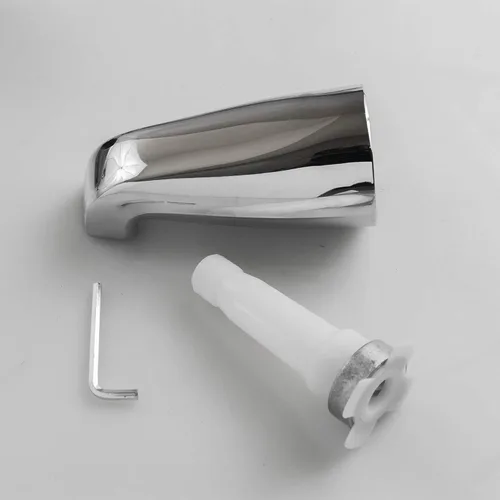 Miniatura 8 de SENTO Grifo deslizable plateado universal de metal pesado y duradero para bañera sin desviador, grifo de bañera de metal resistente sin desviador