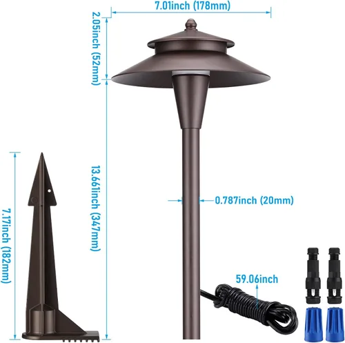 Miniatura 8 de LEONLITE 5CCT - Luces LED de camino de bajo voltaje, 12-24 V, 1800/2700/3000/4000/5000K, doble capa, CRI90, IP65 impermeable, iluminación