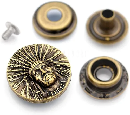 Miniatura 11 de CRAFTMEMORE 2 juegos de moneda india de 1-1/8 pulgadas, cierre a presión, broche de presión, monedero decorativo, botón de cierre de bricolaje