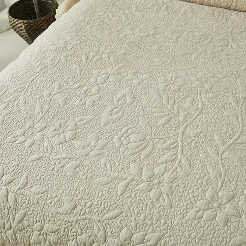 Miniatura 5 de Brandream Juego de ropa de cama de 2 piezas con borde festoneado, tamaño individual, color beige, tamaño individual, tamaño individual