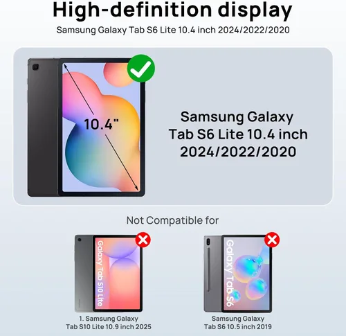 Miniatura 2 de Gerutek Funda para Samsung Galaxy Tab S6 Lite de 10.4 pulgadas 2024/2022/2020, funda protectora de cuerpo completo con protector de pantalla