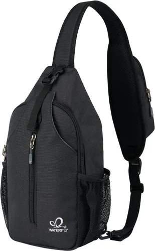 Miniatura 56 de WATERFLY Bolsa pequeña de senderismo: mochila cruzada para el pecho, mochila para hombres y mujeres con correa de hombro agradable a la piel