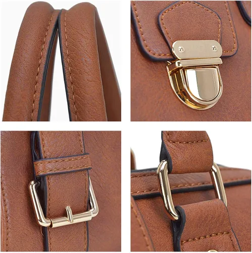 Miniatura 4 de Dasein - Bolso de mano para mujer diseño de barril cuero vegano bolso de hombro con asa superior a la moda bolso de trabajo