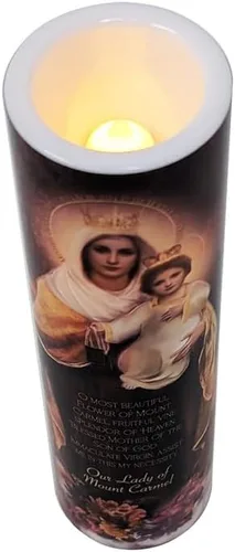 Miniatura 9 de Vela de oración devocional sin llama LED Nuestra Señora del Monte Carmelo