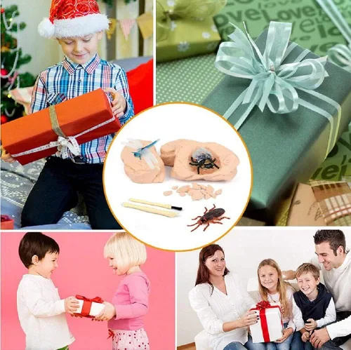Miniatura 7 de TRADE Kit de excavación de fósiles Big Bug – Juguetes educativos y científicos STEM – Excava 12 insectos reales, hormiga, escorpión, dama