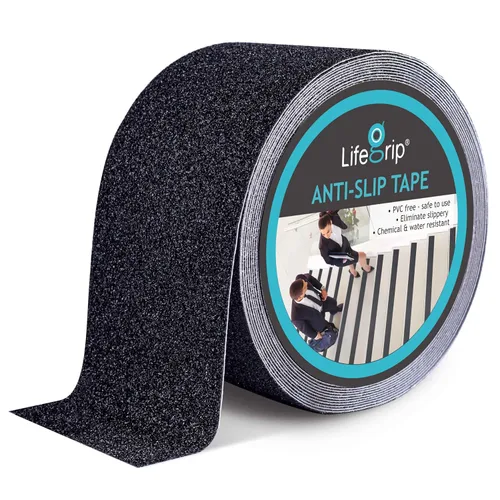 Miniatura 39 de Lifegrip - Cinta de tracción antideslizante, 4 pulgadas x 38 pies, mejor agarre, fricción, adhesivo abrasivo para escaleras, peldaños de pisada