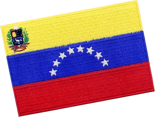 Miniatura 3 de Parche de bandera de Venezuela bordado con apliques para coser en el emblema nacional venezolano