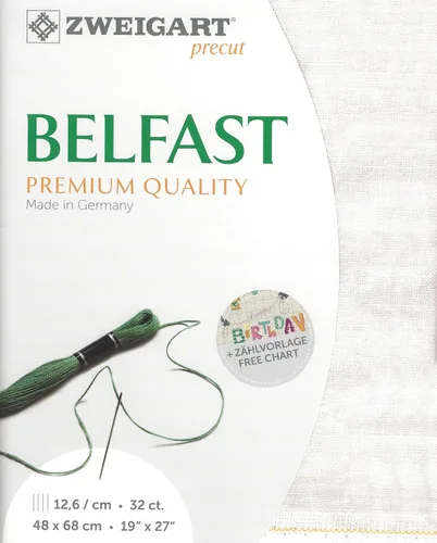 Miniatura 5 de Precortado Zweigart Belfast 32 unidades marfil antiguo 3609/233. lienzo de costura, tela de punto de cruz, lienzo bordado 100% lino