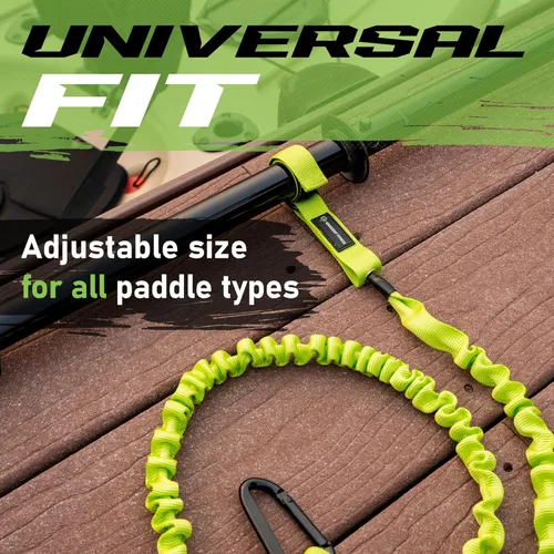 Miniatura 3 de Gradient Fitness 2 Pack Kayak Paddle Leash, 5-8 Feet Stretchable Paddle Strap with Carabiner Secure Leash Lanyard Rope for SUP Kayak Canoe Paddle