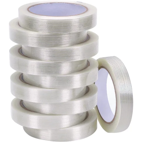 Miniatura 8 de Cinta de fleje de filamento mono de 1/2 pulgada, cinta de filamento reforzada resistente, embalaje reforzado de fibra de vidrio transparente
