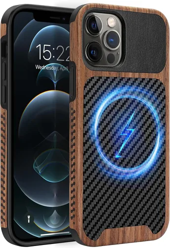 Miniatura 49 de Funda magnética ZZDZZ compatible con iPhone 14 Plus [Compatible con Magsafe] Diseño de cuero premium TPU híbrido a prueba de golpes (Negro)