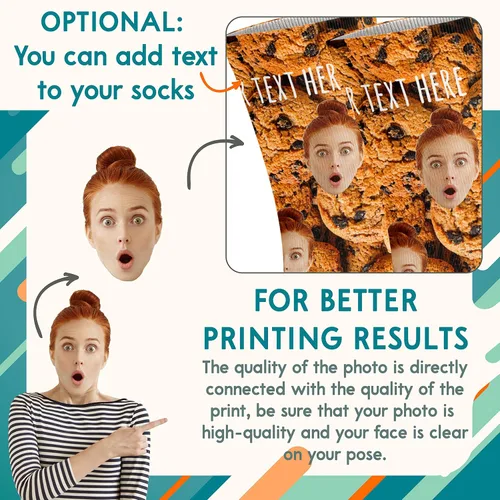 Miniatura 3 de Calcetines con fotos personalizados actualizados con caras - Imprime tu imagen, foto - Regalos divertidos personalizados para hombres y mujeres