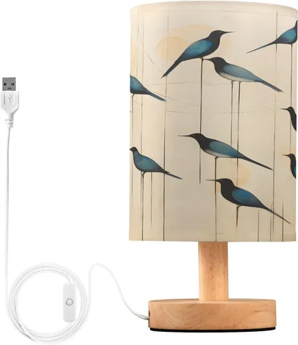 Miniatura 8 de Lámpara de mesita de noche líquida de lavanda morada, luces LED cálidas con puerto de carga USB, lámparas de escritorio cilíndricas retro