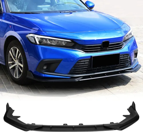 Miniatura 10 de FREEMOTOR802 Divisor de Labio de Parachoques Delantero Compatible con Honda Civic 11ª Generación Sedán Hatchback 2022-2024, PP Negro Brillante 3