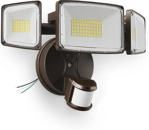 Onforu Luces LED con sensor de movimiento de 100 W, luz de inundación del anochecer al amanecer, sensor de movimiento al aire libre, luces de