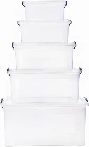 Miniatura 2 de Superio Cajas de almacenamiento transparentes con tapa, paquete de 2 contenedores de plástico para organizar, cajas apilables, sin BPA, no tóxicas