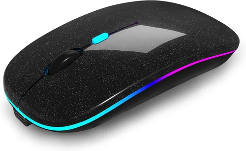 Miniatura 16 de AIKOKOK Ratón Inalámbrico Bluetooth Recargable para Laptop con LED Portátil (BT5.2 y USB 2.4G) Conexión de Modo Dual Ratón Silencioso Delgado