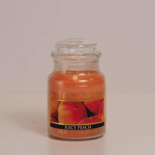 Miniatura 2 de A Cheerful Giver - Vela en tarro de vidrio perfumada Juicy Peach (6 onzas) con tapa y fragancia fiel a la vida, fabricada en Estados Unidos