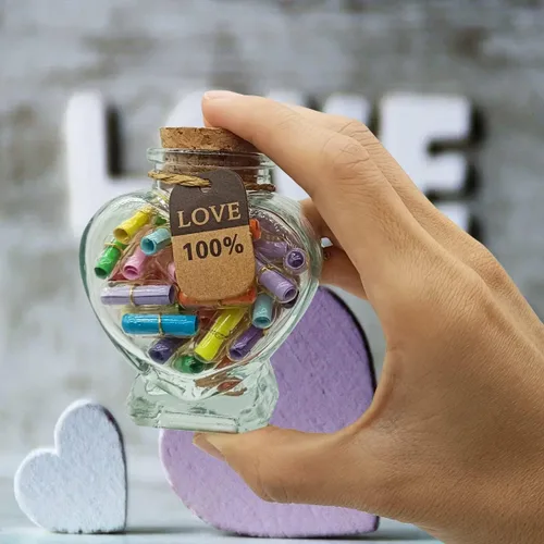 Miniatura 3 de Hefonti Mensaje de cápsula en una botella, 50 piezas de píldoras de amor, letras de relaciones de larga distancia, regalos para pareja, novia, 50