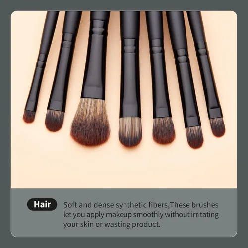 Miniatura 3 de Jessup Juego de brochas de maquillaje veganas con corrector en polvo, sombra de ojos, brocha para delineador de ojos, 16 piezas, cepillo cosmético