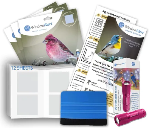Miniatura 40 de WindowAlert Cobertura Anticolisión de Copo de Nieve - Adhesivo de Ventana UV-Reflectante para Proteger a las Aves Silvestres de Colisiones contra