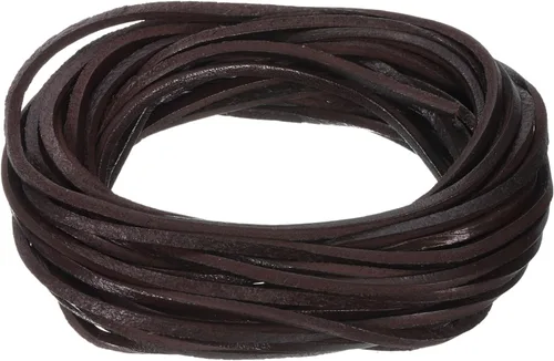 Miniatura 23 de uxcell Cordón de cuero plano de 5.5 yardas, 0.079 in, tiras de cuero de 0.079 pulgadas de grosor, cuerdas de cordones para manualidades, Negro
